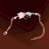 Bluelans Lovely Cat Pendant Women Ladi Opal Rhintone Bangle Bracelet Chain Jewelry