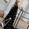 Women's Fur & Faux Imported Velvet Mink Coat Whole Long Shearing Cross Grain Show Thin