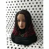 Ombre Red Short Box Braids Wig With Curly Tips Synthetic Fully Handmade Braided Lace Front Wigs For Black Women