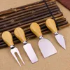 4 stücke Käse Werkzeuge Set Eiche Griff Messer Gabel Schaufel Kit Reiben zum Schneiden Backen Käse Bord Sets Butter Pizza Slicer Cutter LLF8616