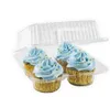 120pcs 4/6 Cavities Plastic Transparant Clear Cake Cupcake Boxes And Packaging Box Portable Party Bread Container SN2242