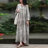 Casual Dresses Rayon Long Sleeves Vestidos Floral Printed Sundresses Female Baggy Robe Femme Women Autumn Oversized