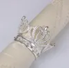 Crown servett ring metall kronor form med imitation diamant servetter hållare för hem bröllop bord dekoration sn2357