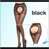 Womens Underkläder Apparel Drop Leverans 2021 Kvinnor Pantyhose Öppna Crotch Sexig Tunn Super Elastic Silk Seamless Crotchless Transparent Hosiery