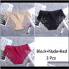 Womens Apparel Drop Delivery 2021 3Pcs/Set Women Plus Size Fashions Sexy Panties Fat Transparent Briefs Underwear High Waist Seamless Lace Li