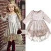 Girl's Dresses Lioraitiin 0-5Years Fashion Flower Baby Girl Velvet Princess Party Pageant Wedding Bridesmaid O-Neck