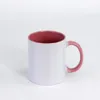 Tasses vierges par Sublimation, bricolage, transfert de chaleur, impression, tasse d'eau à l'intérieur des tasses vierges, tasse à poignée colorée wmq1017