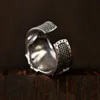 Ancient Silver Poker Straight Royal Flush Ring Band Finger Öppna Justerbara Ringar Hip Hop Fashion Smycken för män kommer och Sandy