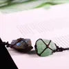 Nowa miłość Prezent Naturalny Kryształ Kwarcowy Reiki Healing Chakra Gemstone Ręcznie Torba Netto Torba Szorstki Kamień Duża Cząstka Wisiorek Biżuteria Energia EWD7