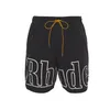 Shorts masculinos casuais calças de verão malha curta culote longo amarelo cordão hip hop streetwear calças de corrida masculinas de alta qualidade 67ob