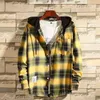 Mäns Casual T Shirts för män harajuku mode manliga streetwear hoodies plaid skjorta våren höst tryck toppar camisas de hombre ropa