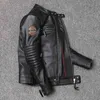 Motorcycle Genuine Leather Jacket for Men Style Biker Jackets Slim Cowhide spring Coat