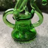 2021 Hookah Bong Glass Dab Rig Multi Color Green Recyler Water Bongs Smoke Pipes 9 Inch Height 14.4mm Female Joint with Quartz Banger