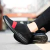 New Arrival Men Shoes Casual Unisex Breathable Loafers Slip-On Running Shoes Fashion Couple Lightweight Jogging Sports FootwearF6 Black white
