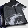 Coolmind 100% Cotton Casual Krótki Rękaw Space Space Drukuj Mężczyźni T Shirt O-Neck Cool Street Style T-shirt Męskie koszulki Topy 220312