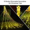 LED Christmas Garland Wedding Jardim Decoração Ao Ar Livre Feriado Luz EU / EUA Plug Luzes de Corda IP65 Lâmpada Fairy impermeável 211122