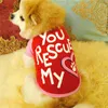 You Rescued My Heart Sublimation Blanks Dog Apparel Dogs Clothe Paw Print Plain T-Shirt Cotton Ventilation Spring Summer Vests Chihuahua Bulldog S