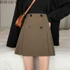 Werrueruyu jesień zima A-line grube krótkie spódnica damska plisowana mini spódnica kobieta dzianina spódnica 210608