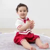 Erkek Bebek Beyefendi Romper Bebek Doğum Günü Vaftiz Giyim Çocuk İspanyol Butik Doğan Vaftiz Rompers 210615