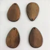 6 stilar DIY Wood Pendants Personliga Bruna Trä Chip Ears Craft Ornament Monogram Juldekor