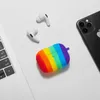 3D arco-íris Casos de silicone para Apple Airpods 1 2 3 fone de ouvido sem fio tampa protetora ar pods pro carregando caixa sacos com gancho