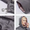 Astrid Winter Jacket Kobiety Kontrast Kolor Wodoodporna tkanina z Cap Projekt Gruba Bawełniana Odzież Ciepła para AM-2090 210923