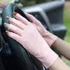 Guantes de cinco dedos para mujer, protector solar de verano, de algodón, para conducir, para ciclismo, con flores, para mujer, medio dedo, elásticos, finos, antideslizantes