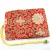 محمولة Jade Travel Jewelery Cosmetic Roll Bace Bag Bag Brocade 3 Zipper Makeup Makeup Packaging Presh Coin Pres