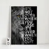 Inspirational Life Citat på Black White Lion Wall Painting Affischer and Prints Canvas Art Bild för vardagsrum Halldekor PA9125261