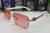 Designer Lunettes de soleil de luxe pour femmes Homme Style d'été Anti-Ultraviolet Rétro Bouclier Lentille Plaque Carré Plein Sans Cadre Mode Carti Lunettes bon