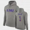 LSU Tigers Ja'Marr Chase Jefferson Beckham Jr. Mathieu Queen Burrow Gaye Brennan White Edwards-Helaire Adams Tracy Gray Facility Performance Veste zippée à capuche