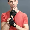 Fingerlose Leder-Auto-Fahrhandschuhe, Herren-Echt-Unisex, Damen, Damen, Sport, halbe Finger, taktisch, rutschfest, atmungsaktiv