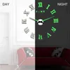 Wandklok Moderne Ontwerp Horloge Digitale Grote Grote 3D DIY Home Decor Luminous Luminova Spiegel Sticker Mode Aankomst 220115