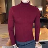 Men's Sweaters Men's Winter High Neck Thick Warm Sweater Men Turtleneck Brand Mens Slim Fit Pullover Knitwear Male Tops 2022