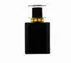 Hurtownie 50 sztuk High-End Square Perfumy Atomizer Butelka 50ml Czarno-białe szkło Fine Mist Spray Butelki Przenośny SN2578