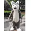 Vestido de Halloween Grey Husky Dog Mascot Disfraces Carnival Hallowen Gifts Unisex Adultos Fancy Party Games Outfit Holiday Celebration Trajes de personajes de dibujos animados