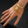 Bangle Dubai Gold Tassels Bangles para Mulheres Árabe Trendy Moeda Nupcial Jóias Tamanho Cooper Bracelet27799648093469