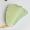 Natural Xiuyan Stone Green Jade Guasha Gua Sha Massager Favor Massager para Refring Therapy Jades Roller Wll901