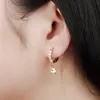 Dangle & Chandelier Delicate Copper Micro Inlay Zircon Stone Women Hoop Earrings Jewelry Gold Star Ear Rings Fashion Gift For Him