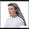 Abbigliamento etnico Abbigliamento Moda Shemagh Agal Uomo Islam Hijab Sciarpa islamica Arabo musulmano Keffiyeh Copricapo arabo Set A227T