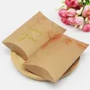 Kraft Paper Pillow Gift Box 12.5x8x2cm DIY Thank You Handmade Colorful Wedding Favors Packing Boxes