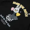 T-Shirts Men Streetwear Hip Hop Balloon Rabbit Toy Print Short Sleeve Tees Cotton Casual Loose Harajuku Tshirts Tops 210602