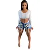 Moda Dziewczyny Denim Spodenki Letnie Test Sprzedaż Zipper Hollow Out Bandaż String Tassels High Waist Casual Jeans Street Wear 210621