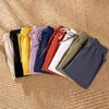Damskie Spodnie Letnie Spodnie Bawełniane Pościel Solid Elastyczna Talia Candy Colors Harem Spodnie Miękkie Wysokiej Jakości Dla Kobiet Ladys S-XXL 210522