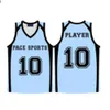 Maillot de basket-ball hommes rayures manches courtes chemises de rue noir blanc bleu Sport chemise UBX68Z854
