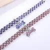 3 Styles 9 colors Fashion Dog Rhinestone Necklace Jeweled Bling Cat Collars Crystal Diamond Pet Dogs Collar with Elastic Rope Size S/M/L Pet Supplies Free DHL