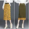 Office Ladies Elastic Waist Pencil Skirt Women Casual Warm Winter Long Knit skirt Female Fashion Lace Vintage Plus Size 210421