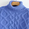 Casual Hohe Kragen Gestrickte Pullover Lose Weiß frauen Pullover Herbst Winter Geometrische Muster Mode 2021 Pullover