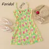 Foridol Bowknot Sexy Backless Strap Dress Women Summer Floral Print Beach Dress A-line Short Holiday Sundress 210415