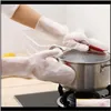 Disposable 1Pair Dishwashing Cleaning Gloves Magic Sile Rubber Dish Washing Glove For Household Scrubber Kitchen Clean Tool Scrub1 B86 Syeia